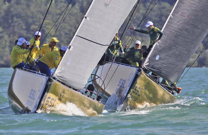 SSL Gold Cup Pre-start with Team Brazil and Team Australia photo copyright Flávio Perez taken at Cercle de la Voile de Grandson and featuring the SSL47 class