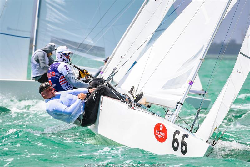 Paul Cayard (USA)/Frithjof Kleen (GER) finish 10th in race 1 on day 1 of the Bacardi Cup Invitational Regatta  - photo © Martina Orsini / Bacardi Invitational Regatta