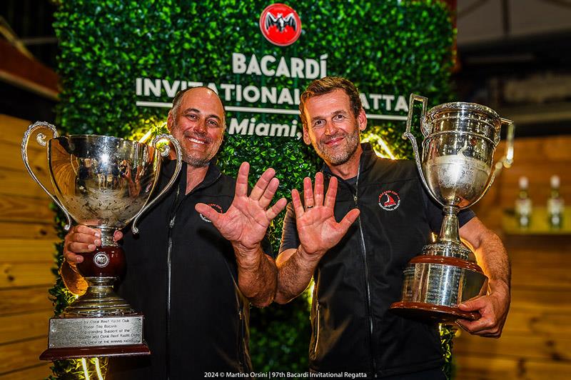 Star - Mateusz Kusznierewicz/Bruno Prada secure their fifth successive Bacardi Cup victory photo copyright Martina Orsini taken at Coral Reef Yacht Club and featuring the Star class