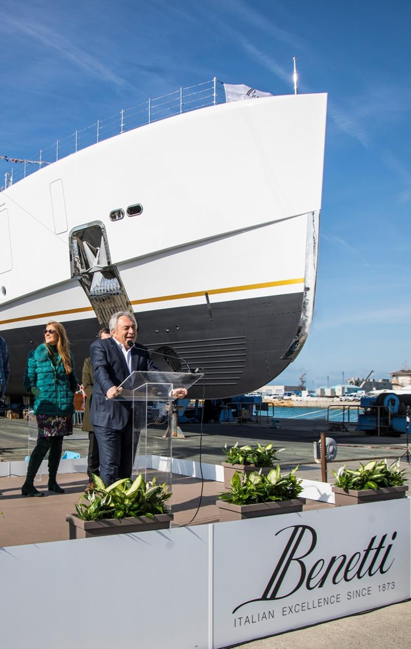 FB273, 70 meters custom superyacht, launching ceremony photo copyright Benetti Yachts taken at  and featuring the Superyacht class