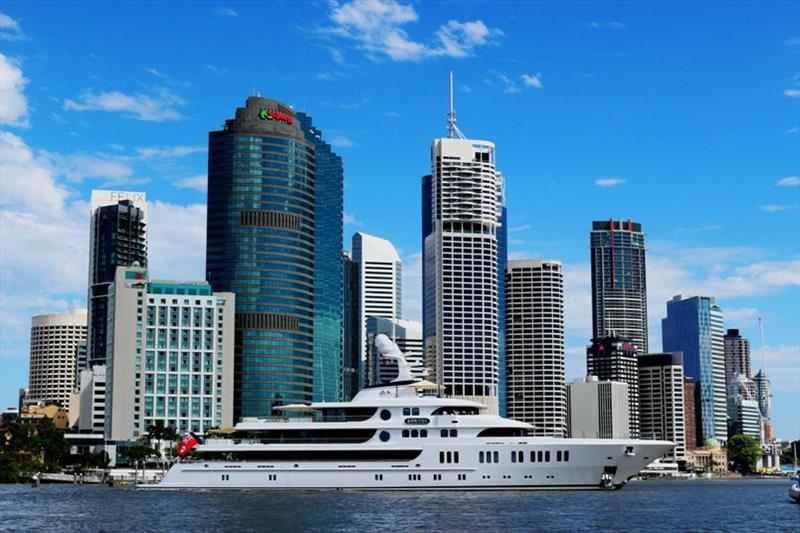 MY Aurora on the Brisbane River - photo © Rivergate Marina & Shipyard