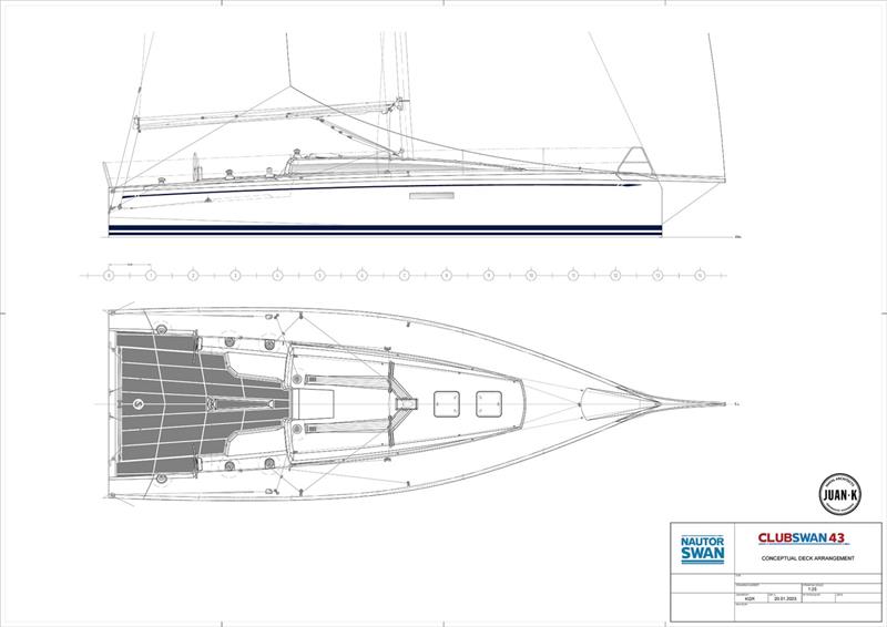 ClubSwan 43 Conceptual Deck Arrangement photo copyright Nautor's Swan taken at  and featuring the Swan class