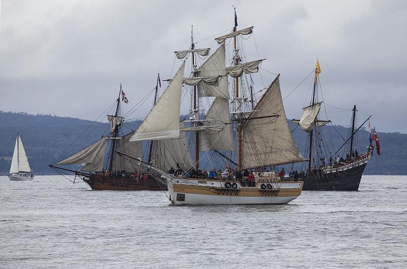 More than two boats going in the same direction? Has to be a race... photo copyright John Curnow taken at  and featuring the Tall Ships class