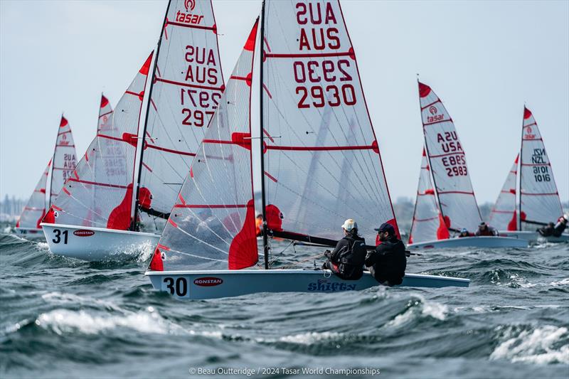 2024 Tasar World Championships at Sandringham Yacht Club Day 1: Lachlan Heath and Carmen Walker win Race 2 photo copyright Beau Outteridge taken at Sandringham Yacht Club and featuring the Tasar class