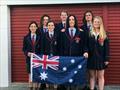 The Friends School team showing the flag in New Zealand - 2018 InterDominion Schools Team Sailing Championships © Amanda Sargent