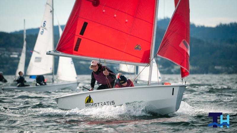 Heading out to race day 1 - Australian Secondary Schools Teams Racing Championships 2019 – at Sandy Bay Sailing Club, Hobart, Tasmania - photo © Oli Burnell