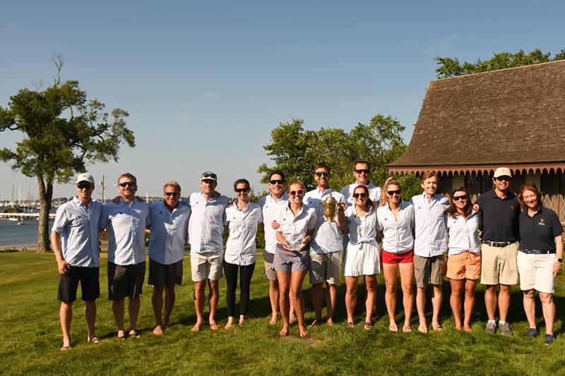 Morgan Cup 2023 - Alex Cook, Bill Lynn, Kate Barrows, Peter Lynn, Clinton Hayes, Spencer Powers, Mike Kanare, Paula Grasberger, David Thompson, Hannah Lynn, Lily Litchenstein, Eliza Garry and Sam Rodiger (not in order, PRO AJ Evans Jr. and Rear Commodore  - photo © Stuart Streuli / New York Yacht Club