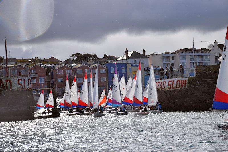 Topper exiting the harbour during the SWYSA Youth Winter Training at Paignton - photo © Peter Solly
