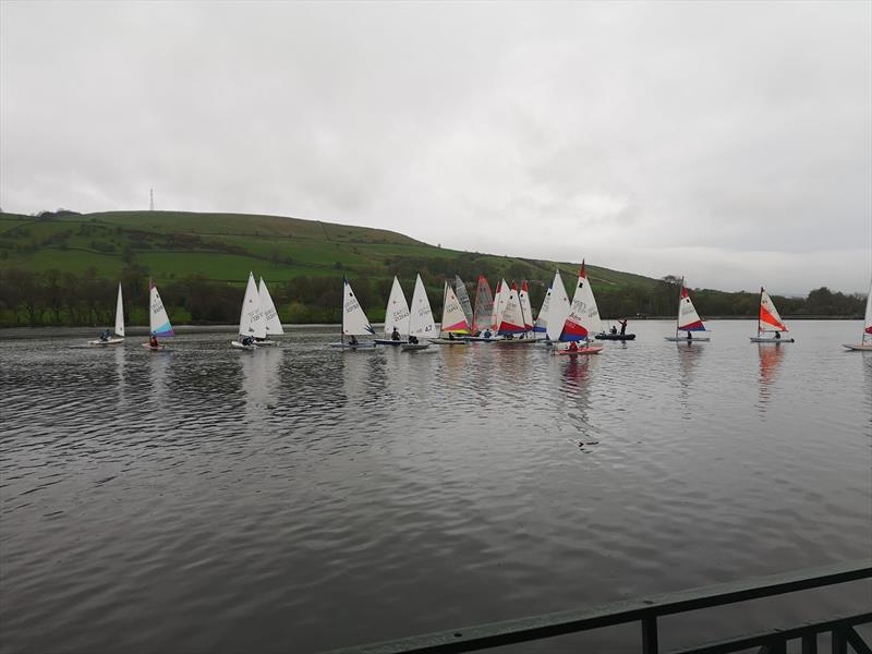 Derbyshire Youth Sailing at Toddbrook event at Combs photo copyright J Hill taken at Combs Sailing Club and featuring the Topper class