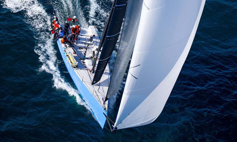 Warrior Won on her way to win Transpac 2021 with first overall and the Merlin Trophy photo copyright David Baker taken at Hawaii Yacht Club and featuring the TP52 class