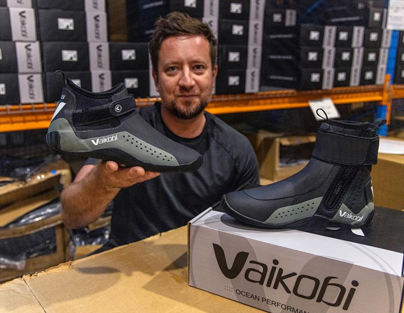 Designer Bart Milczarczyk unboxing the Vaikobi Speed-Grip Boots photo copyright Drew Malcolm Photography taken at  and featuring the  class