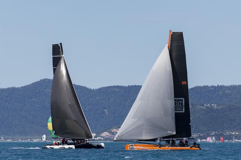 Back in Black and The Boatworks go head-to-head at a previous Airlie Beach Race Week photo copyright Andrea Francolini taken at Whitsunday Sailing Club and featuring the Extreme 40 class
