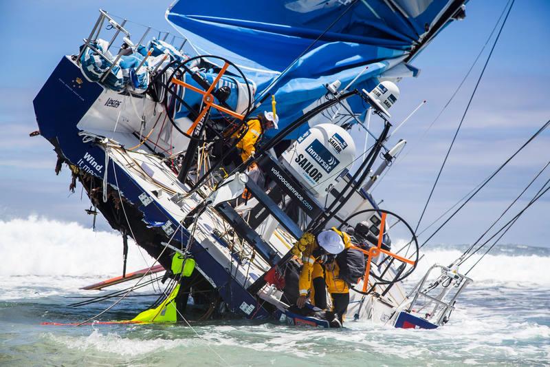 Team Vestas Wind aground on a reef on Cargados Carajos Shoals, Mauritius photo copyright Brian Carlin / Team Vestas Wind / Volvo Ocean Race taken at  and featuring the Volvo One-Design class