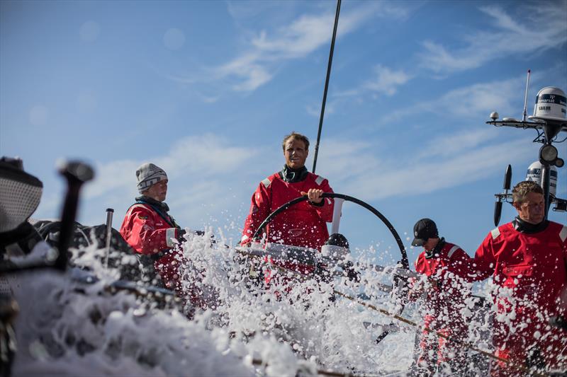 Leg 3, Cape Town to Melbourne, day 8, Luke Parkinson on the wheel on board Sun Hung Kai / Scallywag - photo © Konrad Frost / Volvo Ocean Race