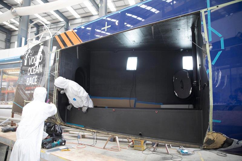 Vestas 11th Hour Racing under repair in the Yachting Developments Ltd facility in Auckland photo copyright Vestas 11th Hour Racing taken at  and featuring the Volvo One-Design class