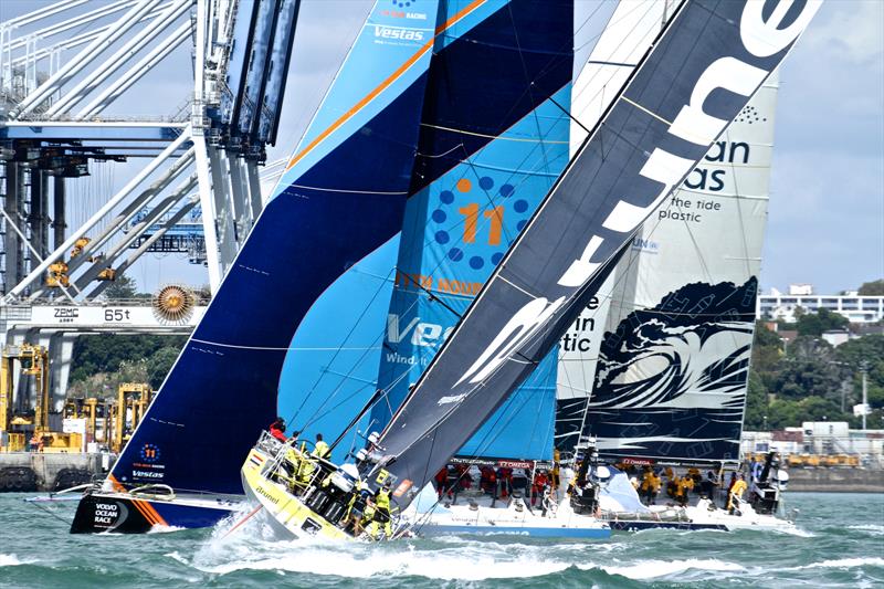 Brunel, Turn the Tide on Plastic, Vestas 11th Hour - Volvo Ocean Race - Auckland - Leg 7 Start - Auckland - March 18, photo copyright Richard Gladwell taken at  and featuring the Volvo One-Design class