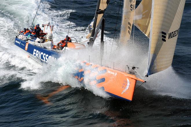 Ericsson 4, skippered by Torben Grael (BRA) at the start of Volvo Ocean Race 2008-09 leg 9 from Marstrand to Stockholm - photo © Dave Kneale / Volvo Ocean Race