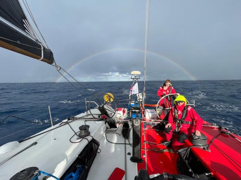 Volvo 60 Challenge Ocean - Atlantic rainbow - on board #challengeocean photo copyright UNCL taken at Royal Ocean Racing Club and featuring the Volvo One-Design class