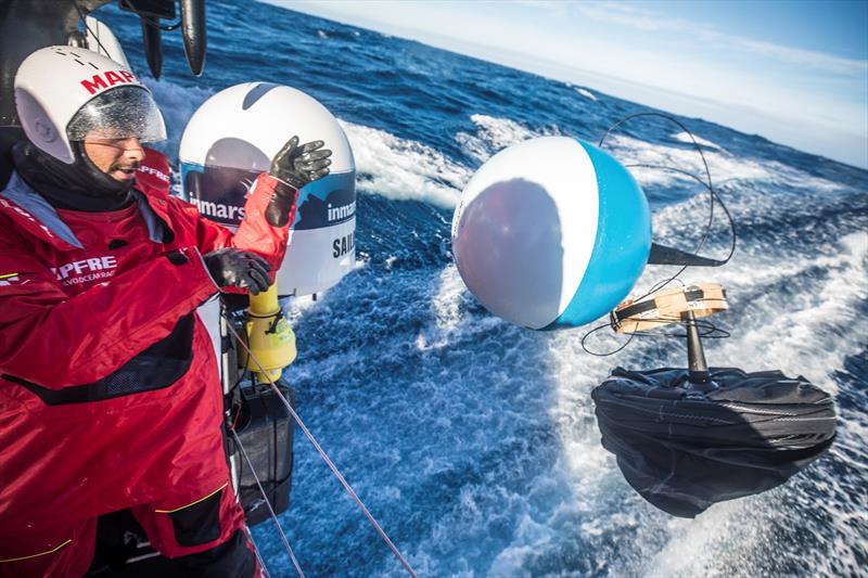 Drifter buoy deployment during The Ocean Race photo copyright Ugo Fonolla / Volvo AB taken at  and featuring the Volvo One-Design class