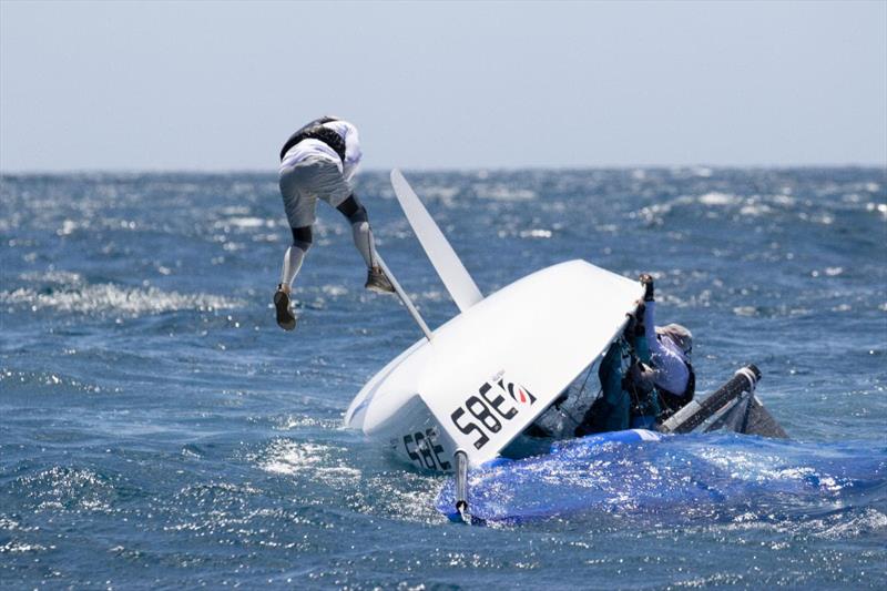51st St. Thomas International Regatta Day 2: The USA's Phil Lotz rights his VX One, Arethusa - photo © STIR / www.ingridabery.com