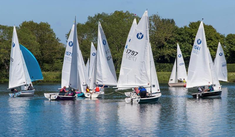 A looming leeward mark crisis during the Wanderer Inlands at Cotswold SC photo copyright Ray Workman taken at Cotswold Sailing Club and featuring the Wanderer class