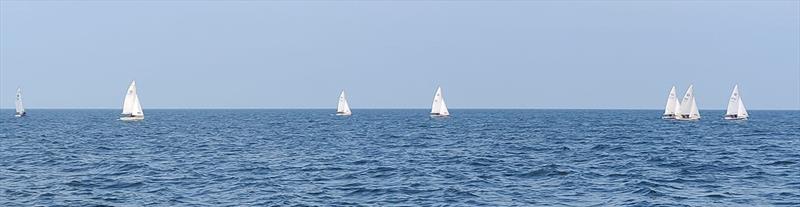 Heading to the windward mark during race 3 of the Wanderer Nationals at Whitstable photo copyright R Govier taken at Whitstable Yacht Club and featuring the Wanderer class