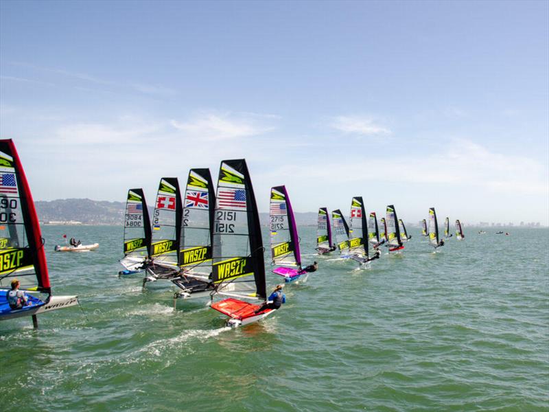 Race start during the WASZP Americas Championship 2022 photo copyright Ira Potekhina taken at Richmond Yacht Club, California and featuring the WASZP class