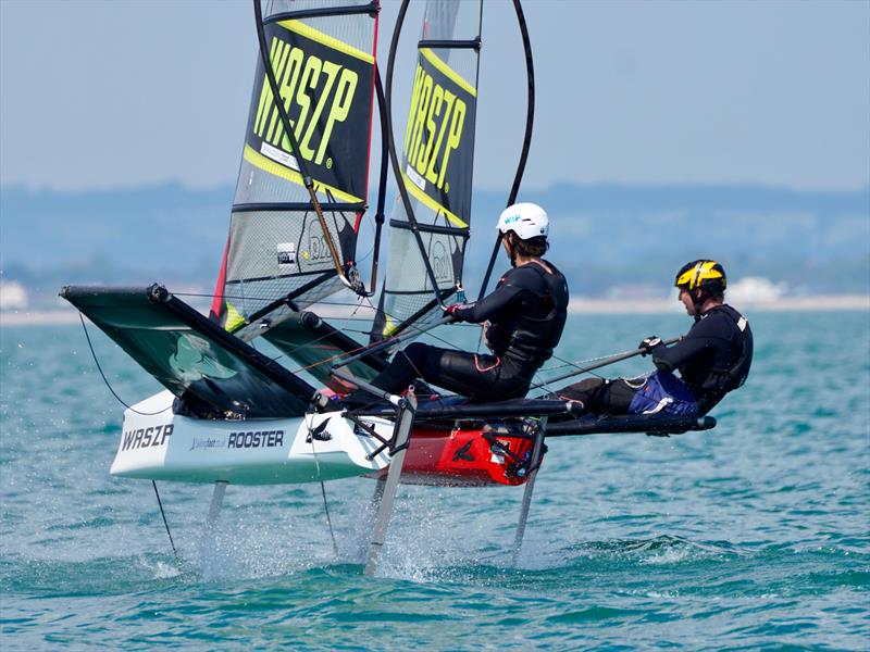 Alex Jones and Max Rawlinson during the WASZP GP at the Royal Victoria Yacht Club - photo © Nici Hoyle