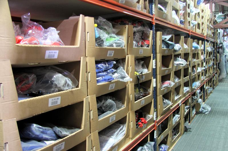 Stock in the Wetsuit Outlet Shoeburyness warehouse - photo © Mark Jardine