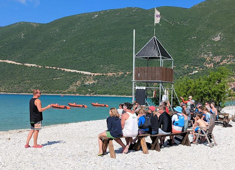 Ash gives the safety briefing at Wildwind, Vassiliki photo copyright Mark Jardine taken at  and featuring the  class