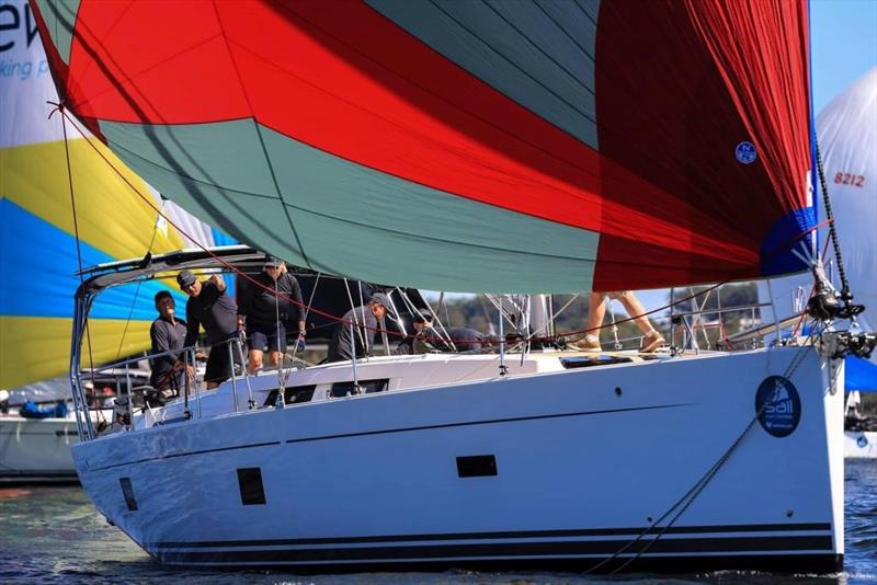 Sail Port Stephens - Travelling lite Hanse 458 spinnaker photo copyright Windcraft taken at  and featuring the  class