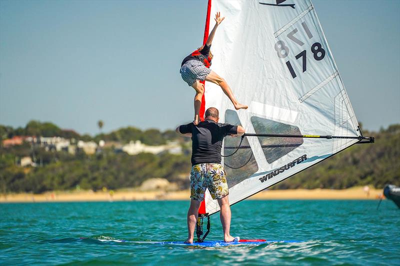 Some routines were even done in pairs - 2022 Australian Windsurfer Championships photo copyright Tidal Media Australia taken at Parkdale Yacht Club and featuring the Windsurfing class