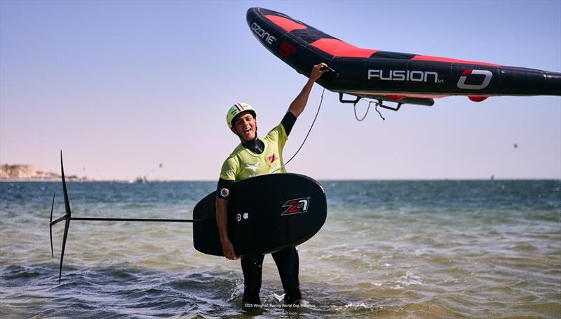 A happy Ghio returning to shore - 2025 WingFoil Racing World Cup - photo © IWSA media / Robert Hajduk