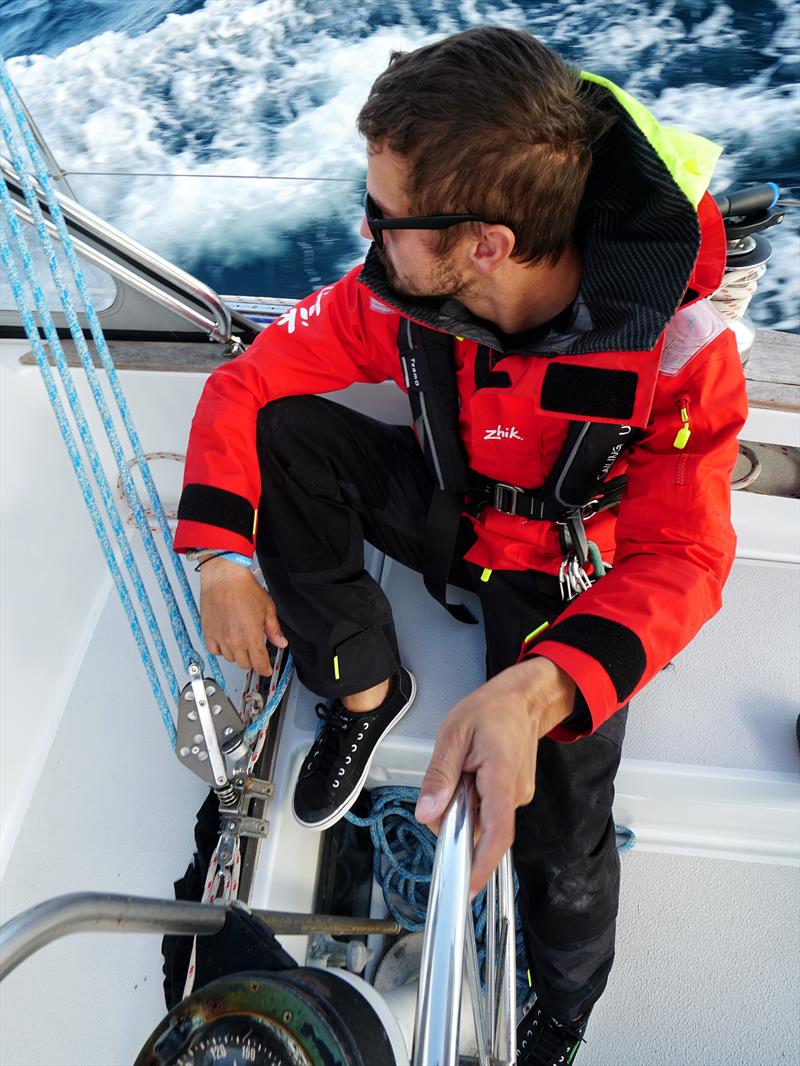 Dan decked out in her Zhik sailing gear photo copyright Sailing Uma taken at  and featuring the  class